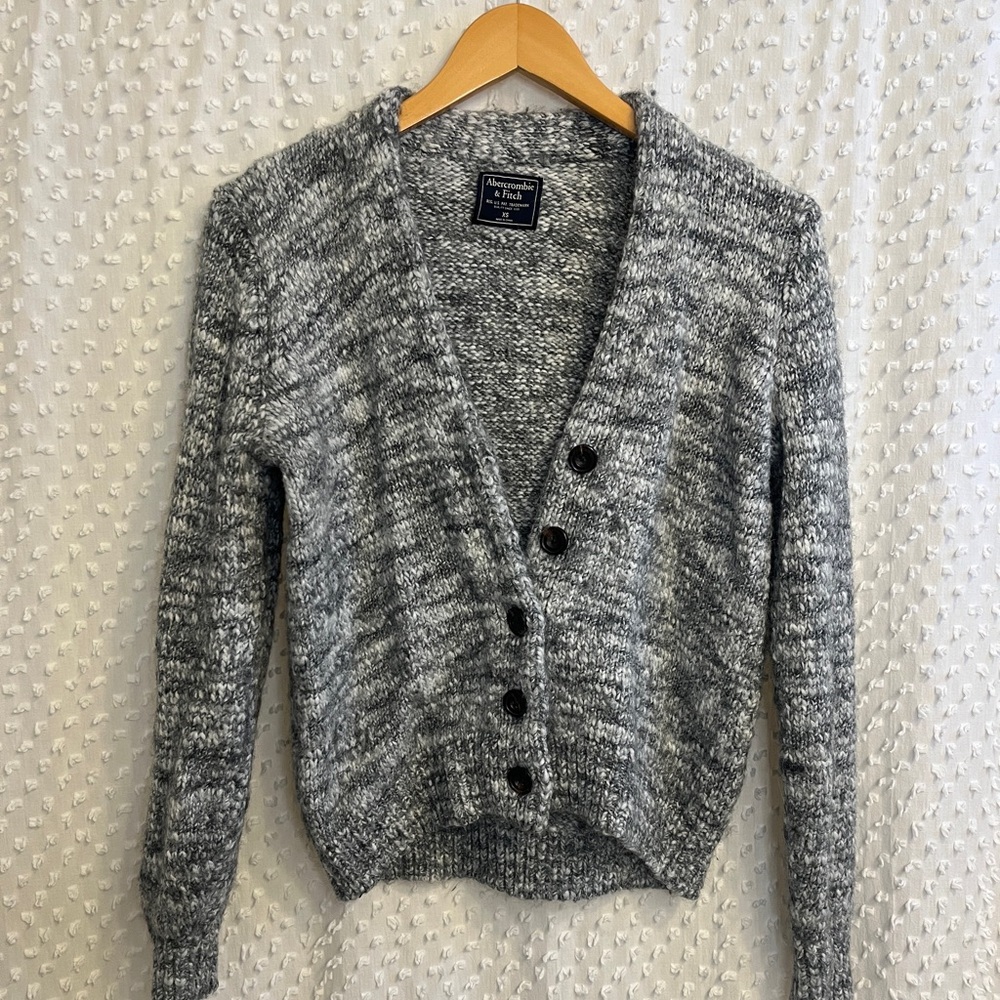 Abercrombie & Fitch Marled Gray Cardigan